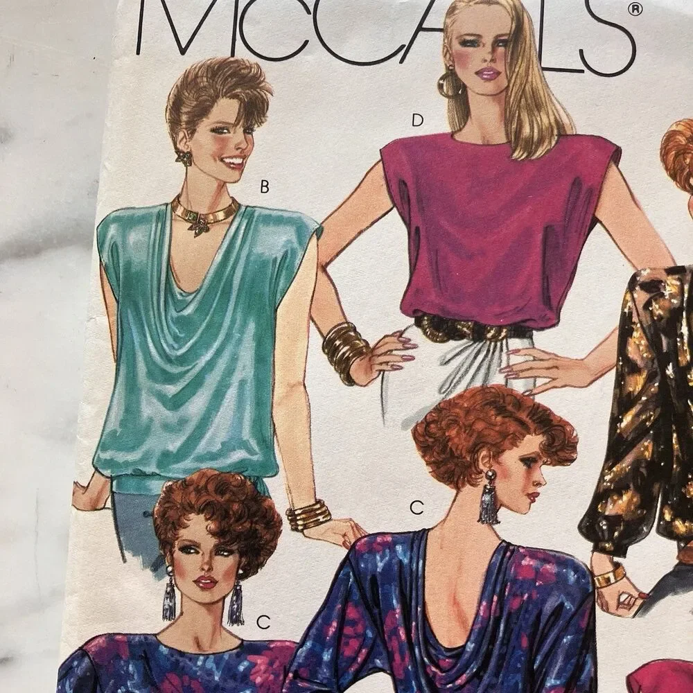 Vintage McCall’s Pattern‎ 2803 Women’s Long Sleeve Tops Size 14-16 Medium Uncut